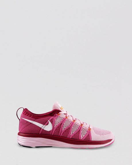 Nike Lace Up Sneakers Womens Flyknit Lunar2 In Pink Lyst