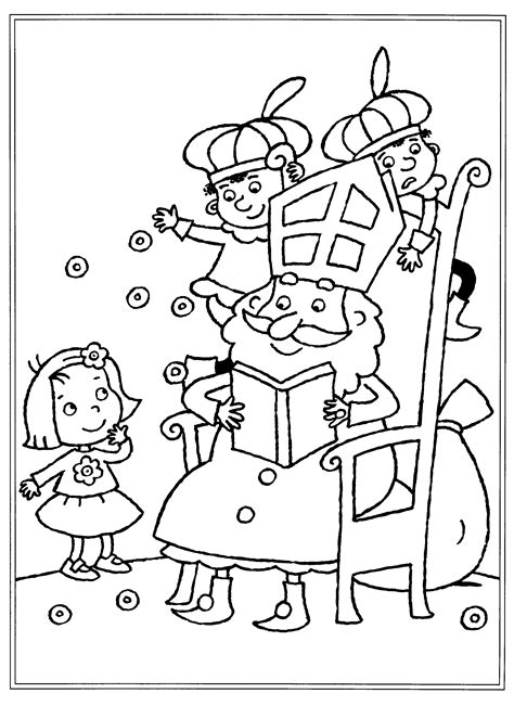 Sinterklaas is Jarig Kleurplaat Knutselen sinterklaas, Sinterklaas