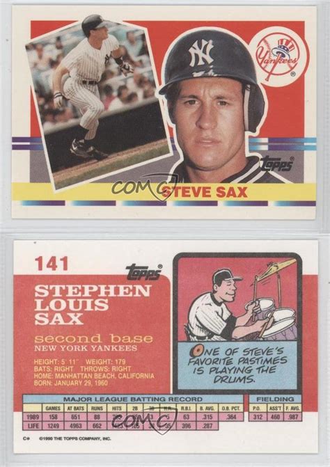 We did not find results for: 1990 Topps Big #141 Steve Sax New York Yankees Baseball ...