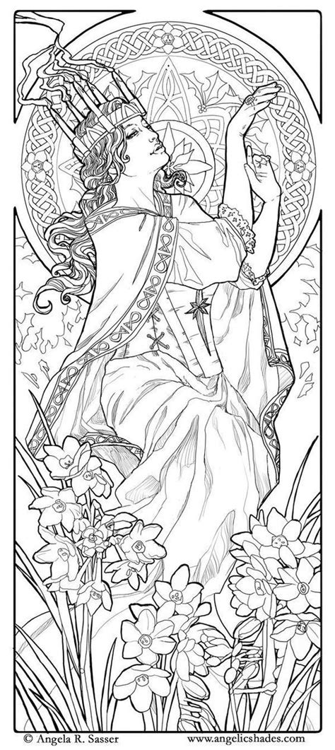Art Nouveau Butterfly Coloring Page - Coloring Home