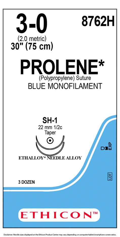 8762h Prolene Polypropylene Suture Blue Monofilament 2xsh 1 3 0