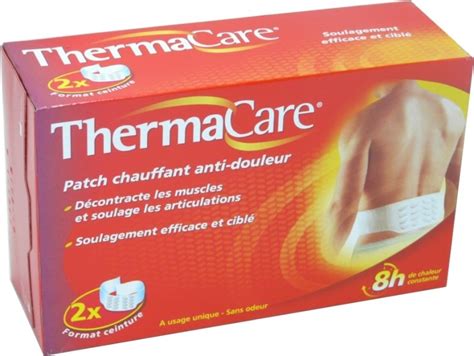 Les patchs chauffants pour le dos de thermacare diffusent une chaleur constante pendant huit heures. THERMACARE PATCH CHAUFFANT ANTI-DOULEUR CEINTURE * 2