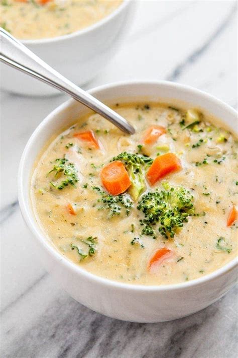 Cheesy Broccoli Soup With Kale And Carrot Good Life Eats