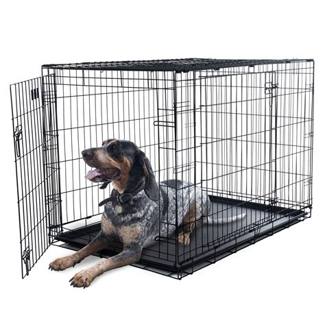 Homey Pet Stackable Dog Cage Withs Wheels Feeding Bowls 37l X 25w X