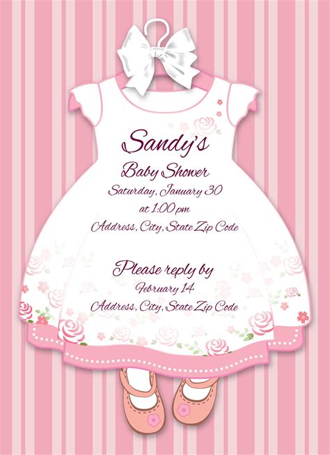Lindo Vestido Tarjetas De Baby Shower Baby Shower Invitaciones Y
