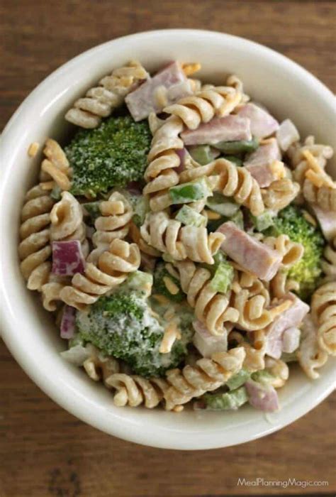 Peas and ham are a classic pairing for a good reason. Simple Ham and Broccoli Pasta Salad - Meal Planning Magic