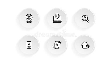 Device With Pinpoint Location Icon Set Gps Tracking Pin Vector On