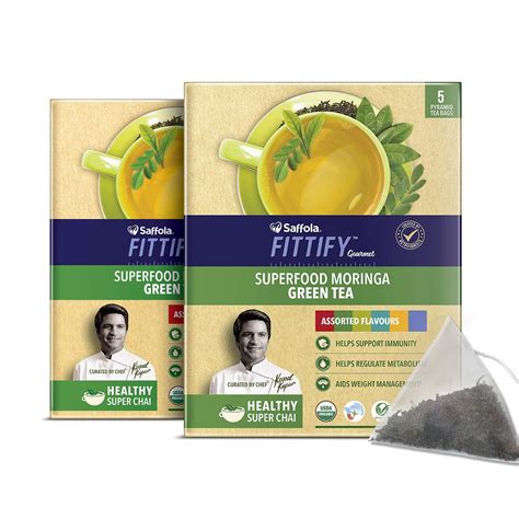 saffola fittify gourmet green tea instant beverage mix assorted pack 2 x 12 5 g