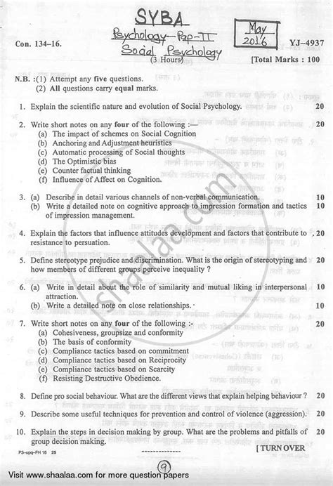 Social Psychology 2015 2016 Ba Psychology Idol Correspondence 2nd