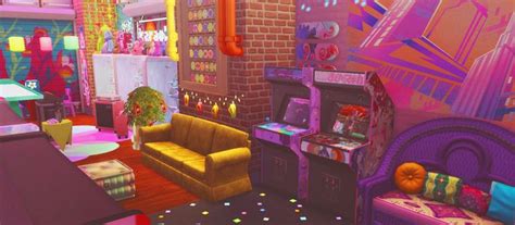 The Sims 4 Urbz The Sims 4 Lots Retro Arcade Arcade Room