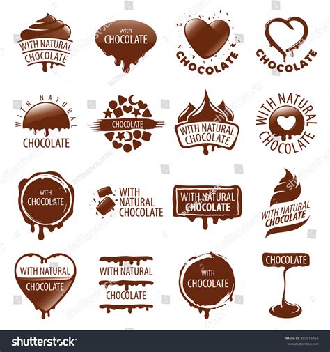 Download Large Set Vector Logos Chocolate Stock Vector 293916455 ...
