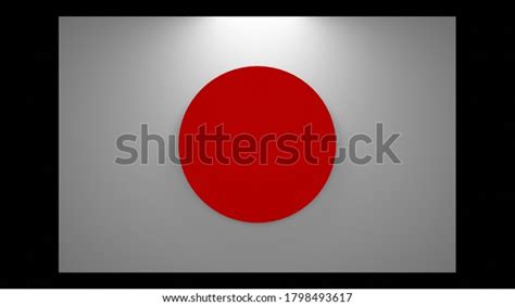 Japan Flag Red Circle Shadow Top Stock Illustration 1798493617
