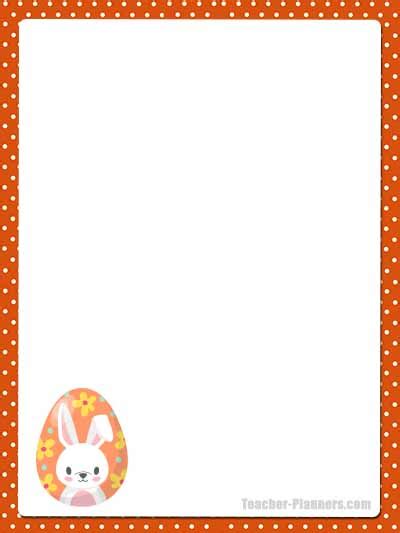 Cute Easter Bunny Stationery Free Printable Unlined Paper Timesaver