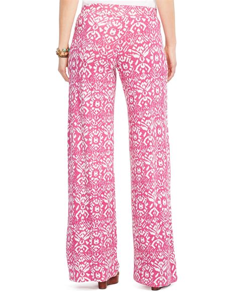 Lyst Lauren By Ralph Lauren Plus Size Ikat Print Wide Leg Pants In Pink