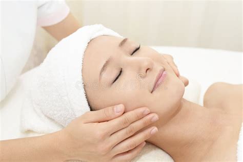 Beautiful Young Woman Receiving Facial Massage Stock Image Image Of Comfort Facial 143306817