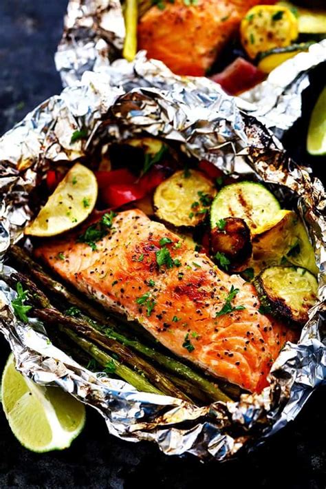 Place the seared tenderloin on a rack in a baking sheet. Grilled Lime Butter Salmon in Foil with Summer Veggies ...
