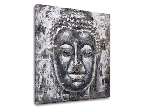 Obraz na plátne Budha čiernobiely