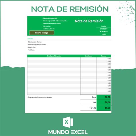 Plantilla Excel Nota De Remisión Gratis ️ 2023