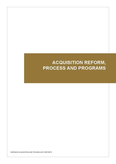 Acquisition Reformprocess And Programs By Julia Dolengo