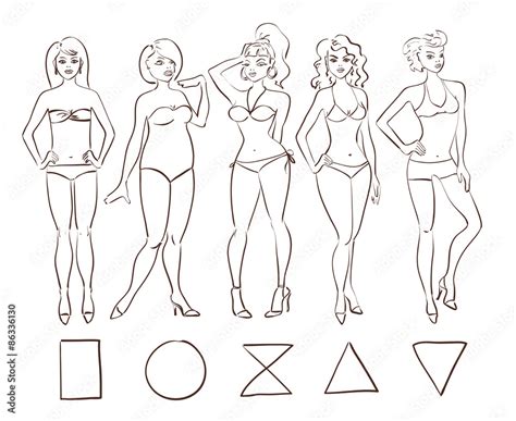Sketch Set Of Isolated Female Body Shape Types Stock Vector Adobe Stock