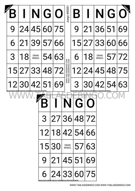 Tablas De Bingo Personaliza Descarga En Pdf E Imprime Cartones De
