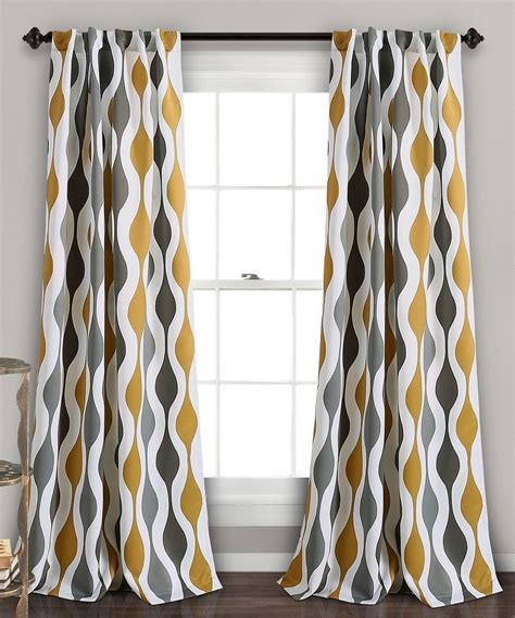 Take A Look At This Gold And Gray Mid Century Geo Room Darkening Curtain