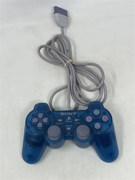 Sony Playstation One Ps1 Clear Blue Dualshock Controller Scph 110 16
