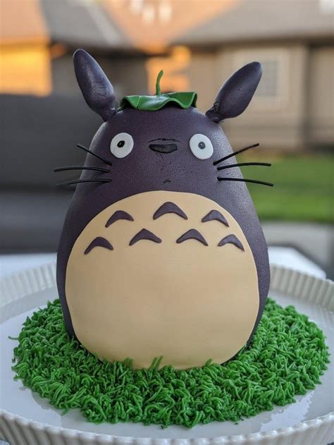 A Totoro Cake For My Daughters Birthday Its One Of Her Favorite