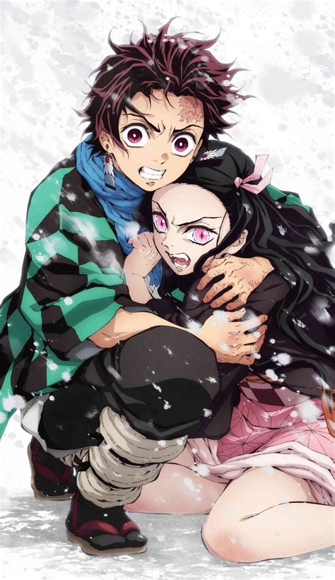 Nezuko And Tanjirou Kimetsu No Yaiba Official Art Anime Anime Guys