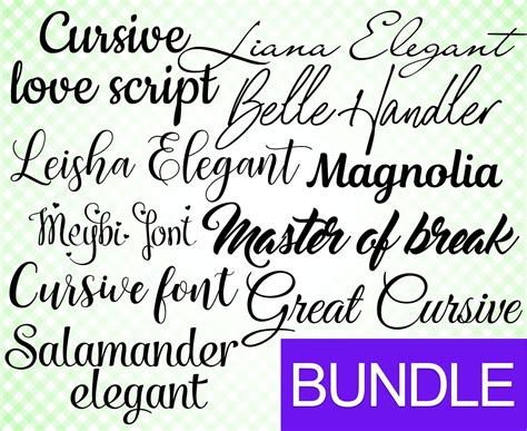 Bundle For Cricut Bundle Cursive Font Svg Font Svg Cricut Font Svg