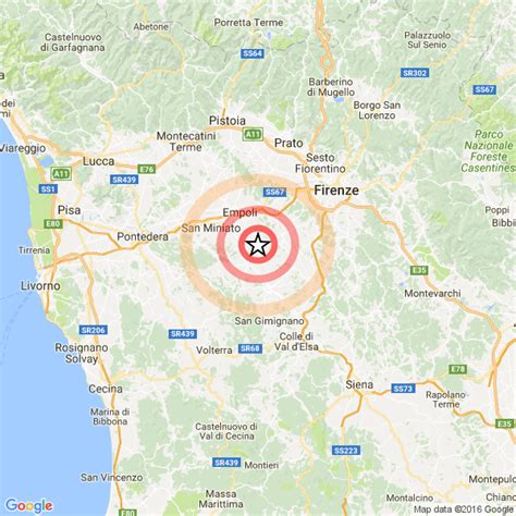 Terremoto Toscana oggi: scossa avvertita fra Castelfiorentino, Certaldo