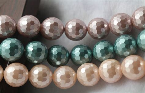 Mm South Sea Shell Pearls Round Beads Faceted Round