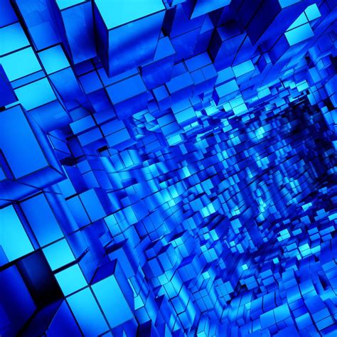Abstract Blue Cubes Ipad Wallpapers Free Download