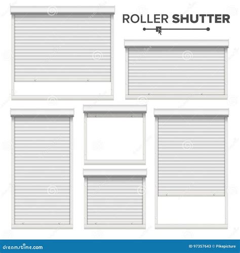 White Roller Shutters Vector Stock Vector Illustration Of Entry