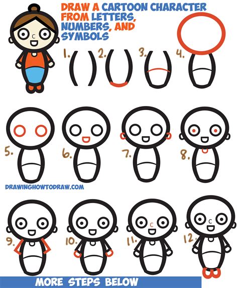 Easy Cartoon Characters To Draw Step By Step