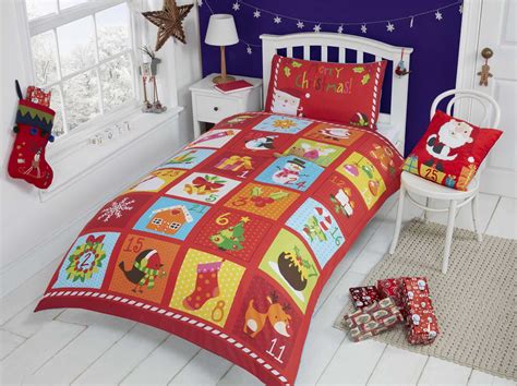 Christmas Kids Quilt Duvet Cover Bedding Bed Sets 5 Sizes Festive Santa