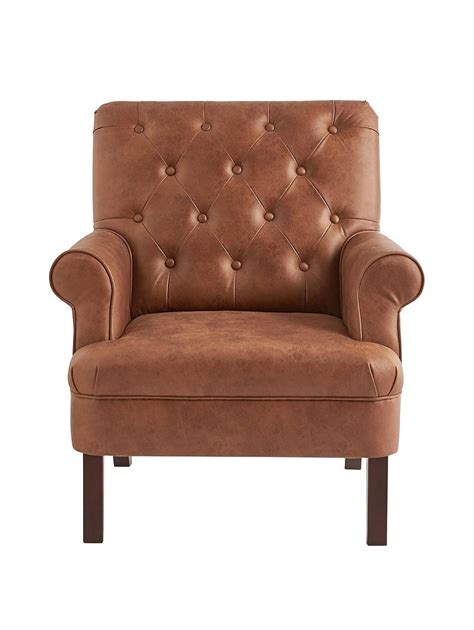 Get the durability and style of leather without the extra cost. Kit Faux Leather Accent Chair in 2020 | Tan leather ...