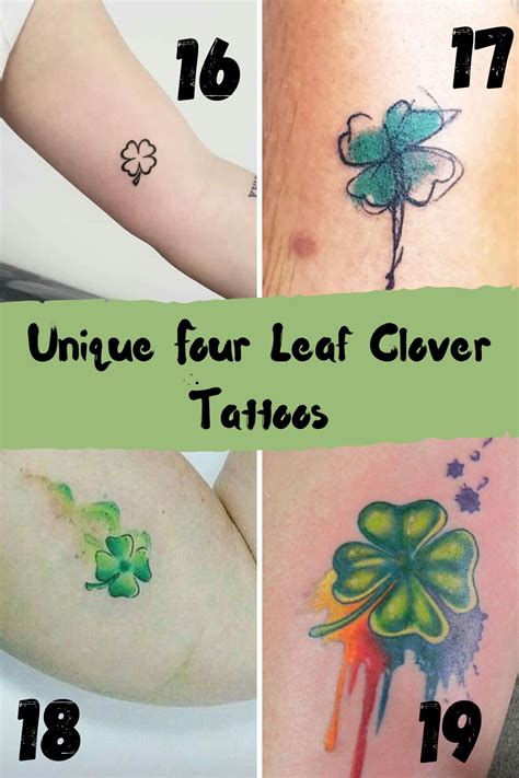 Luckiest Four Leaf Clover Tattoos Tattooglee Four Leaf Clover