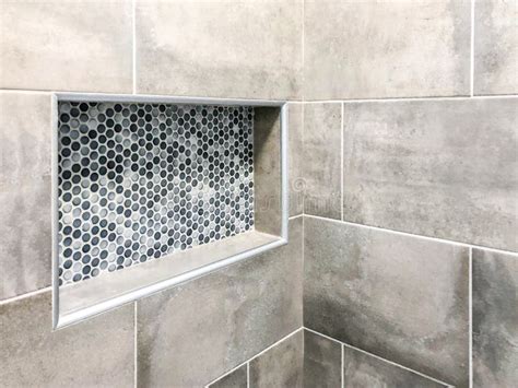 Bathroom Shower Tiles With Decorative Tiles Stock Photo Image Of Grid