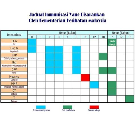 Di bawah ini adalah jadwal imunisasi anak 2020 yang masih berpatokan pada rekomendasi imunisasi idai tahun 2017. Ibu Amani: Jadual Imunisasi Bayi yang disarankan oleh ...