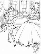 Barbie Coloring Princess Pages Kids Scene sketch template