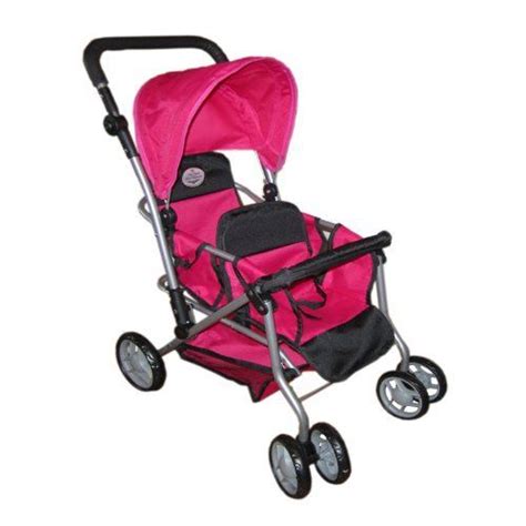 The New York Doll Collection My First Doll Twin Stroller Pinkblack
