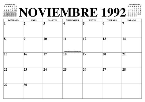 Kalender 2021 januar zum ausdrucken. CALENDARIO NOVIEMBRE 1992 : EL CALENDARIO NOVIEMBRE PARA ...