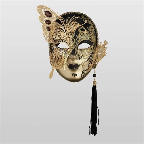 Small Face With Half Butterfly Metal And Rhinestone Venetian Masks