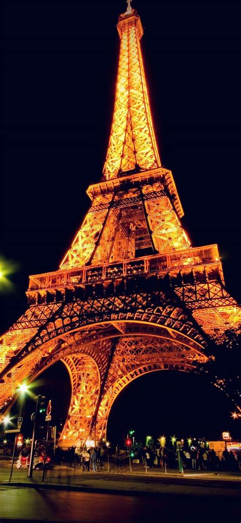 Eiffel Tower Paris Night Art Illustration Iphone X Wallpaper In 2021