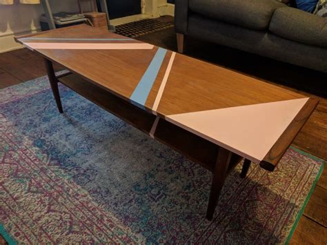 Upcycled Retro Coffee Table with Geometric Chalk Paint | Retro coffee