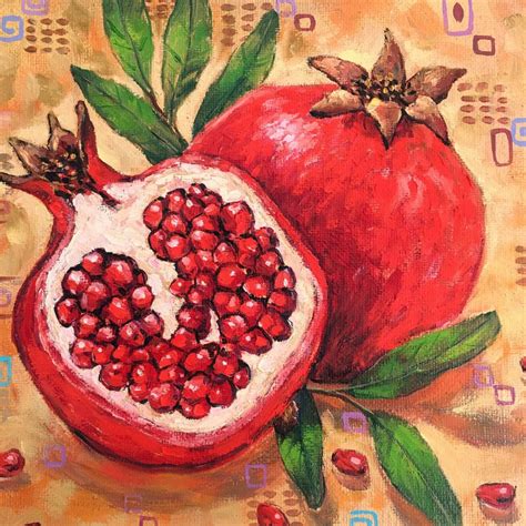 Pomegranates Original Oil Painting On Canvas By Irina Redine