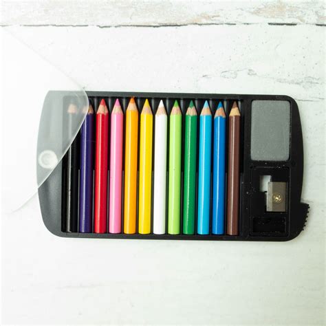 Mini Colored Pencil Set With Sharpener And Eraser Snuggly Monkey