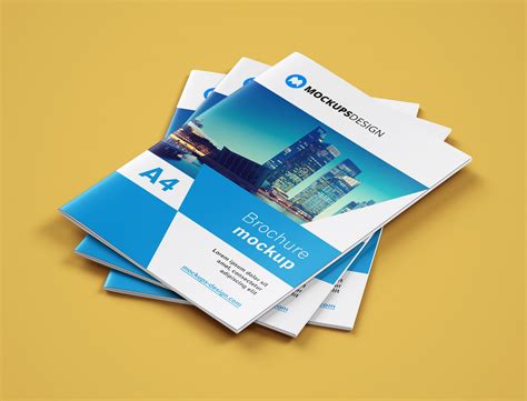Free A4 Multi Page Brochure Company Profile Mockup Psd Set Good Mockups
