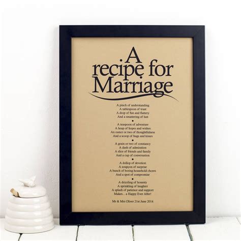 Recipe For Marriage Poem Print In 2020 Marriage Poems Recipe For